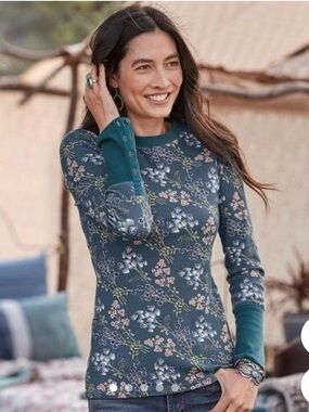 Sundance Teal Blue Crewneck Thermal Size M